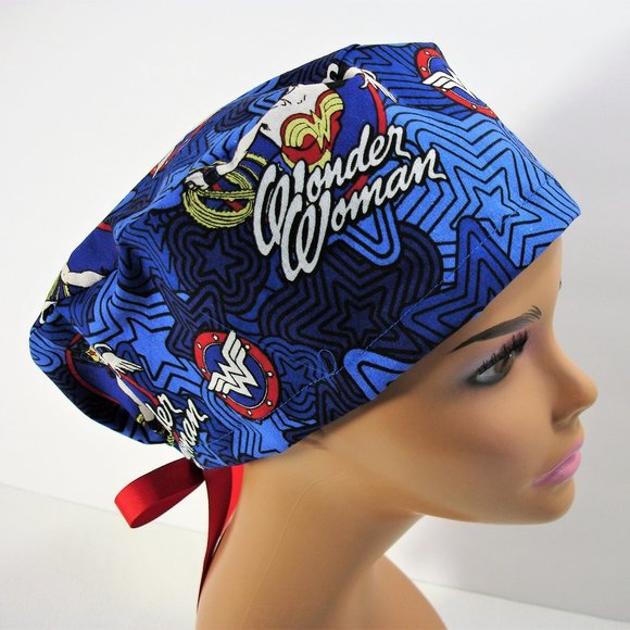Wonder Woman Scrub Cap Bouffant Hat 
